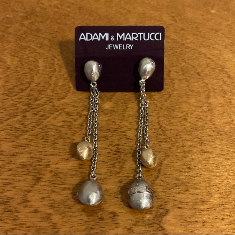 Adami & Martucci dangle silver and gold earrings